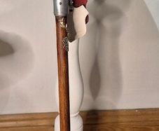 Rare Pre-WWII Brigg London Hand-Carved 90cm Leather Shooting Stick Seat  Historic Irish Provenance