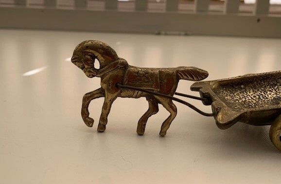 Mid Century Brass Horse & Cart Ornament