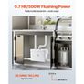 Macerator Pump, 500W, 110 L/min(29 GPM) Flow, 26 ft/8 m Head, Macerator Sewerage Toilet Pump with 4 Water Inlets, Waste Water Disposal Upflush Machine Image 6