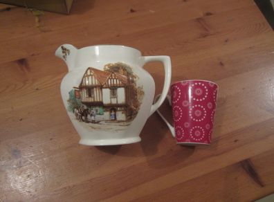 Large royal tudor ware jug / pitcher