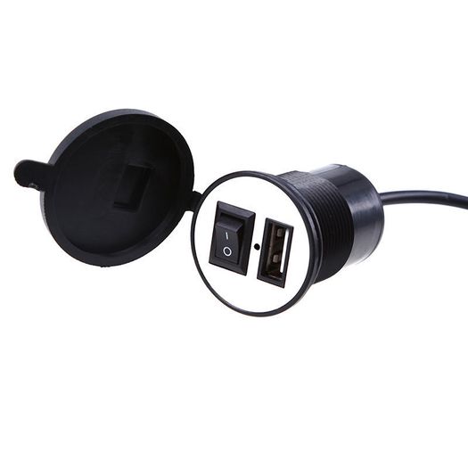 Motorcycle, Scooter, Car, Boat USB Charger with switch. Water and Dust proo