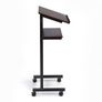 Audio-Visual Direct Wheeled Lectern Podium Standing Desk with Storage Shelf - Cherry/Black Ideal for Presentations and Laptop Use Image 5