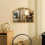 Antique Gold Baroque Mirror 64X48Hcm - Vintage Cast Iron Frame with Hand-Carved Resin Florals, Shatterproof Wall Mirror for Bathroom, Living Room & Bedroom Image 5