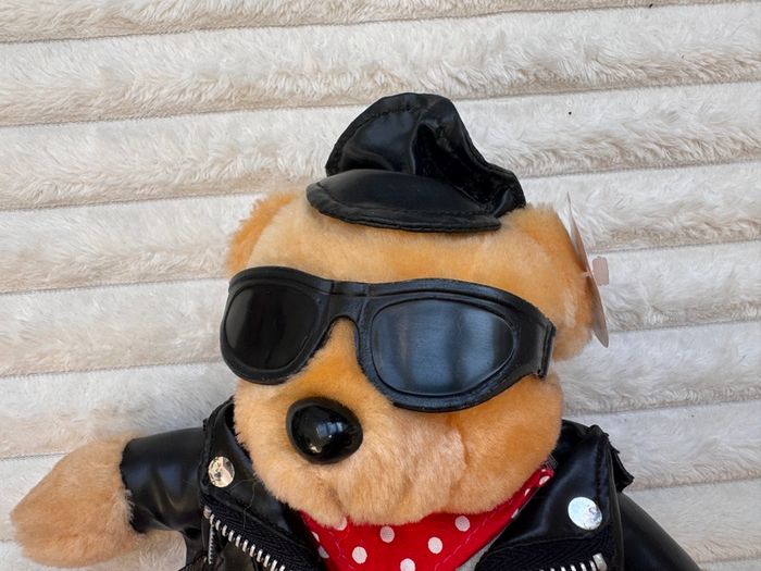 Vintage PMS Biker Mates Bear Playmates Soft approx. 28 cm. Damaged Plush Please see photos