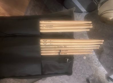 Drum bag and drum sticks