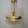 Vintage French Brass & Glass Cascading Chandelier Image 2