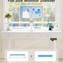Electric Standing Desk, 120 x 54cm Height Adjustable Desk with 3 Drawers, RGB LED Strip & Charging Station for Home Office Computer Workstation, Computer Table with Monitor Stand, White Image 7
