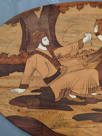 2 X Vintage Indian Rosewood Marquetry panels