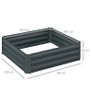 Set of 2 291L Raised Garden Bed, Elevated Galvanised Planter Box for Flowers, Herbs, 100x100x30cm, Dark Grey Image 2
