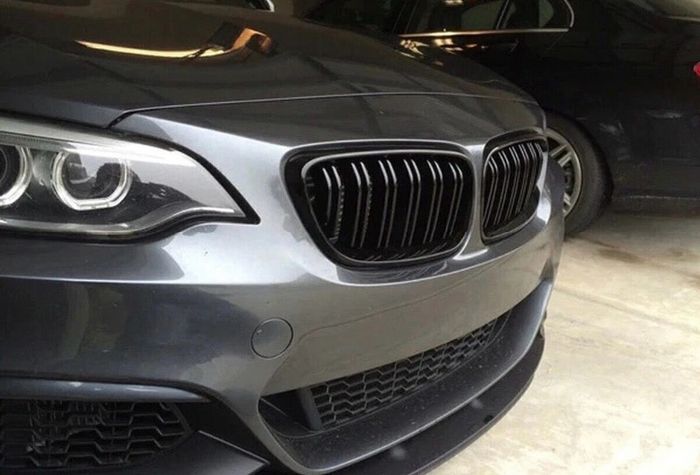 2 x Black Gloss Kidney Grills Grilles For BMW 2 Series Coupe F22 F23 2014-2018 NEW