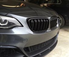 2 x Black Gloss Kidney Grills Grilles For BMW 2 Series Coupe F22 F23 2014-2018 NEW
