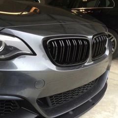 2 x Black Gloss Kidney Grills Grilles For BMW 2 Series Coupe F22 F23 2014-2018 NEW