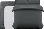 Oxford Homeware Double Duvet Set Charcoal Brushed Microfiber 4 Piece with Fitted Sheet - Brand New