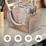 Drink coasters set of 6 with holder Handmade Wooden coasters for Coffee, Tea, Mugs, Cups, Wine Glasses Housewarming gift  Premium quality (MULTIPLE DESIGNS) Image 5