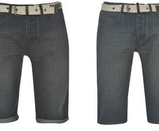 Fabric Classic Belted Men's Denim Jean Shorts (Set of TWO) - Size XXXXL - Brand New & Tagged