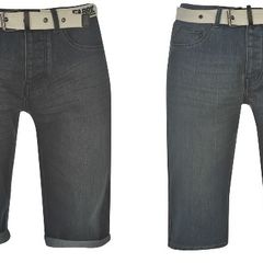 Fabric Classic Belted Men's Denim Jean Shorts (Set of TWO) - Size XXXXL - Brand New & Tagged