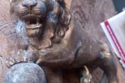 Medici lion brass, 19th Century,  1830s, Italian, D18 freepost