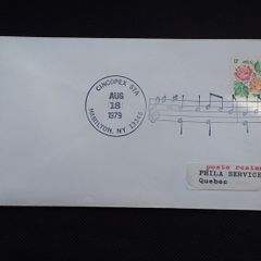 USA Stamps : 1979 Cover From The Cincopex Stamp Show , Hamilton , New York with A Musical Score Postmark