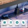 181CM L Shaped Corner Desk with Power Outlets LED Lights Gaming Desk Image 3