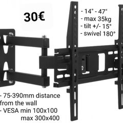 TV Wall Mount Bracket Tilt Swivel Full Motion 14-47" TV