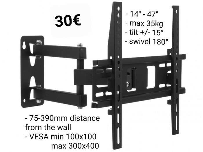 Tv Brackets Wall Mounts Tilt Swivel Full Motion Long Arm