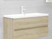 Sink Cabinet with Built-in Basin Sonoma Oak Chipboard