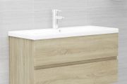 Sink Cabinet with Built-in Basin Sonoma Oak Chipboard