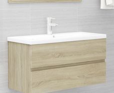 Sink Cabinet with Built-in Basin Sonoma Oak Chipboard