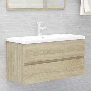 Sink Cabinet with Built-in Basin Sonoma Oak Chipboard