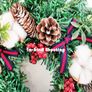 Cotton Flower with Pine Cones Door Decoration Christmas Wreath 11.8 Inch Image 3