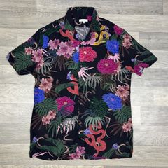 Reiss Viscose Floral Cuban Shirt Mens Medium