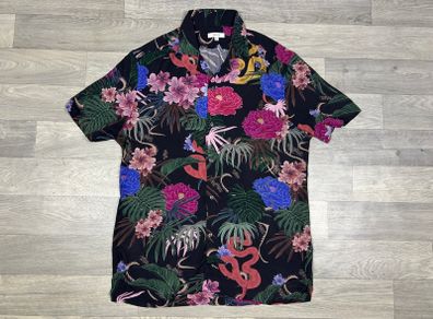 Reiss Viscose Floral Cuban Shirt Mens Medium