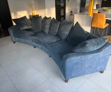 Pair of curved bespoke sofas