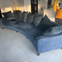 Pair of curved bespoke sofas