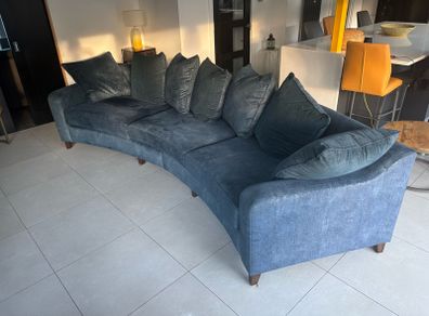 Pair of curved bespoke sofas