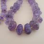 Beautiful Vintage Melon Shape Purple Ameythst Beads Necklace 22 inches Image 9