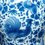 Large 18th Century Delft Blue White Vase 27cm Hand Painted Floral Bird Ceramic Image 6