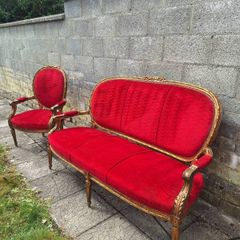 Antique French Louis XVI Style 3-Piece Salon Suite
