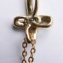 Vintage Gold Plated and Blue Austrian Crystal Cross Necklace length 16" Image 8