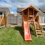 Wooden Treehouses with slide and 2 swings Image 7