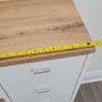 Modern Slim Storage Cabinet - White and Oak Finish Image 4