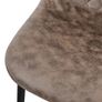 Set of 4 Brown Faux Leather Dining Chairs with Black Metal Legs Image 2