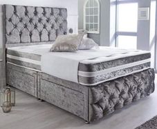 Hilton Divan Double & King Size Chesterfield Bed Frame With Mattress Opt