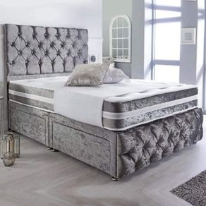 Hilton Divan Double & King Size Chesterfield Bed Frame With Mattress Opt