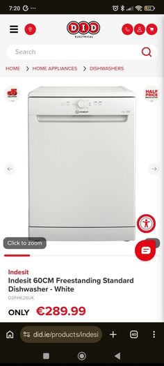 Indesit dishwasher new in packaging 230 euro