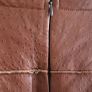 VINTAGE tan genuine leather A-Line skirt with leather tie belt Sz M (Fit 10--12UK) Image 4