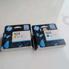 2-Pack HP 924 Ink Cartridges Cyan & Yellow Genuine OEM - NEW SEALED (Expired)