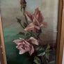 Antique Reverse and Surface Painted Glass Still Life of Roses Image 2