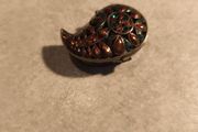 Metal Bean sheaped small trinket box with lid
