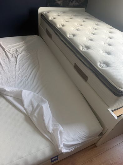 IKEA single bed with underbed and storage with two high quality mattresses